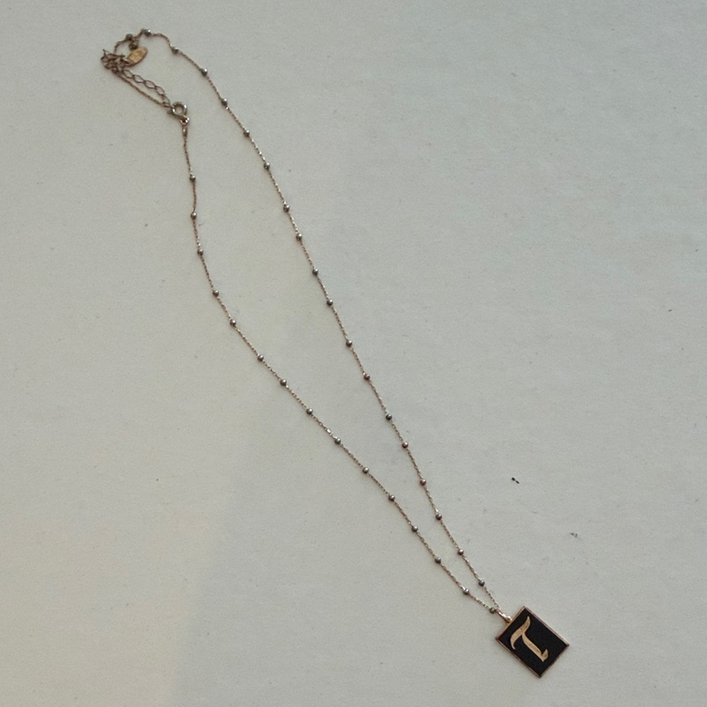 Maison Irem 925 T Initial Dog Tag Chain Necklace